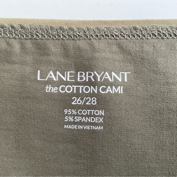 Lane Bryant The Cotton Cami Tank Top Sz 26/28 Green Layering Basic Comfort NWOT - Picture 3 of 8